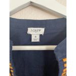J.Crew  Women's Navy Blue Sleeveless Embroidered Linen Blend Top Size 4 Boho Chic Photo 3