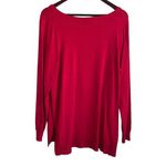 Lane Bryant Lane‎ Bryant Women Tunic Sweater 14/16 Red Rayon Knit Casual Relaxed Workwear Photo 2