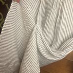 Artisan NY  Linen Button Collar Tunic Dress Boho Feminine Beach Stripe Minimal M Photo 5