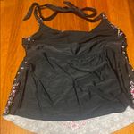 a.n.a Elegant Black and Pink Floral Tankini Top Photo 1