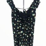 Free People Like A Lady Black Floral Printed Mini Dress Tie Back Short sz Small Photo 9