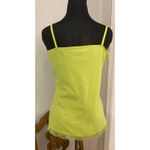 Selena Gomez Y2K  Brat Summer Lime Lace Trim Layering Tank Top Spaghetti Strap XL Photo 3