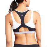Athleta Triple Dare Racerback Navy Gray White Sports Bra W-120 Size Small Photo 1