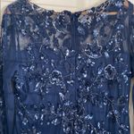 Patra Midnight Blue Long Sleeve sheer & sequin dress size 14 Photo 6