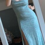 Windsor  Blue Glitter Spaghetti Strap Bodycon Prom Dress Photo 0