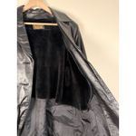 GIANT Black Leather Jacket Belted Collar Button Front Size M Size M Photo 1