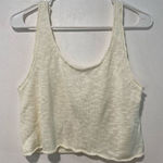 Minimalist Cream Knit Crop Tank Top | Size M | Sleeveless Soft Sweater Vest Aest Size M Photo 0