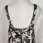 HD in Paris  Black White Tropical Floral Linen Top Size 4 Anthropologie Linen Top Photo 6