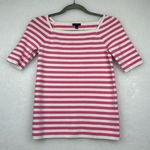 Talbots Petite Women's Square Neck Pink/White Striped Sz SP Photo 0