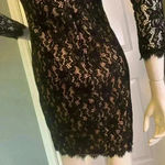 Eliza J  Dress Womens 4 Black Lace Overlay Knee Length Event Party Sheath #304 Photo 9