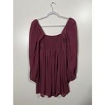 Abercrombie & Fitch Abercrombie Dress Long Sleeve Chiffon Mini Dress in Burgundy Maroon Size Small Photo 9