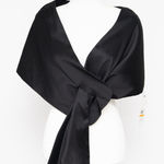 Calvin Klein  - Black Satin Evening Wrap Shawl Scarf Photo 0