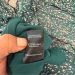 FLORET STUDIOS Long Sleeve Satin Faux Wrap Midi Dress in Green Pink size M Size M Photo 14