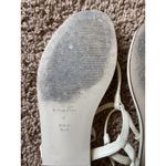 Reformation Ivory Cream Leather T Strap Thong Sandals Adjustable Ankle Strap 6 Photo 5