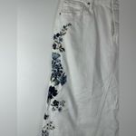 Free People Driftwood Bluebell Fleur Floral Embroidered Denim Maxi Skirt Sz 30 Photo 5