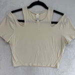 Lululemon Cut Out Shoulder Crop Top Athletic Shirt Activewear Size 8 Photo 0