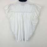 Madewell Shirred Lace Trim Top Blouse Cotton Viscose Lightweight White Small NWT Photo 12