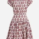 J.Crew  block print dress Drop Waist Cotton Poplin Mini boat neck off shoulder 8 Photo 0
