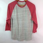 Old Navy  M Berry Red Gray Baseball Top Photo 0