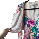 Vintage 80s A.J. Bari Silk Sequin Floral Dress Set Bold Cocktail Party Glam 2‎ Purple Photo 8