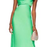 More To Come Green  satin midi dress Photo 0