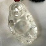 Long clear glass Buddha beaded pendant necklace Photo 3