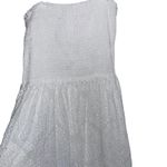 Pink Lily  White Eyelet Smocked Midi Dress Tie Straps Women's Size M Photo 1