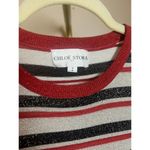 Chloe Stora Striped Sparkle Sweater Sz. 2 (US M) Red Size M Photo 1