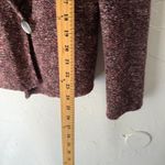 J. Jill Marled Burgundy Pink Chunky Knit Cardigan Sweater Medium Academia Purple Photo 6