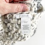 J.Jill Wool Blend Colorblock Crochet Knit Fringe Trim Scarf Wrap Gray Photo 1