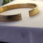 Gold Stainless Steel Bangle Clamper Hinge Bracelet with Cross Design Photo 3
