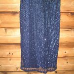 Mac Duggal 5578 Womens Sequined V Neck Short Puff Sleeve Midi Dress Photo 9