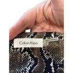 Calvin Klein Snakeskin Print Classic Wrap Dress Brown Size 10 Retro Neutral Fall Photo 2