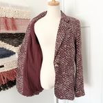 Free People Maggie Floral Linen Blazer Sz 6 NWT Plum Single-Breasted Photo 9