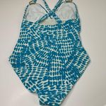 Old Navy  | Aqua White Spotted Crossback One Piece Swimsuit Womens S Photo 3
