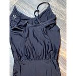 Athleta  Black Tankini Swim Top Ruched Adjustable Blousy Modest Underwire 34DD/D Photo 6