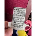 blouse abstract floral bright red blue yellow navy Size M Photo 8