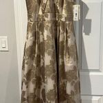 Eliza J . Women's Maxi Dress Sleeveless Embellished Neckline Gold Floral Photo 0