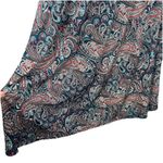 Talbots  Teal Paisley Stretch Shirred Blouson‎ Midi Dress Size L Large Classic Photo 3