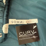 Soma  Dark Teal & White Polka Dot Pleated Tie Midi Bra Dress - Size XL Photo 5