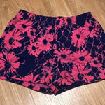 Urban Outfitters  Pink Floral High Waist Shorts size XL elastic waist draw string Photo 0