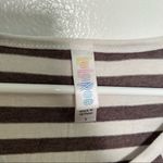 LuLaRoe  Classic T T-Shirt Brown Cream Stripes Photo 6