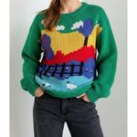 Lisa Says Gah  Campagne Knit Sweater, Cottage Scene, XS/S Photo 1
