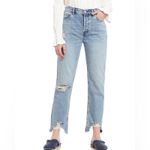 Free People  - Chewed Up Mid Rise Straight Leg Denim Jeans 25 Photo 4