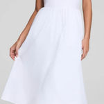 Spanx NWT  Smooth Jersey Scoop Neck Tank Midi Dress in Classic White - Sz S 🧡🎀 Photo 0