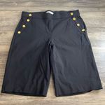 Liz Claiborne  Black Shorts with Gold Button Accents. NWOT Photo 0