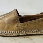 Coach  Casey Metallic Gold Leather Slip-On Espadrille Flats - US 8 Photo 5