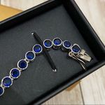 Olivia Jackson Blue Silver Plated Tennis Bracelet Photo 9