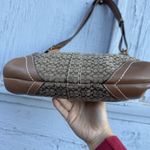 Coach Vtg  Soho Flap Hobo Brown Signature C Patchwork Shoulder Tote Bag W Rivets Photo 5