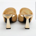 ZARA  rhinestone high heel sandals gold size 37 Photo 1
